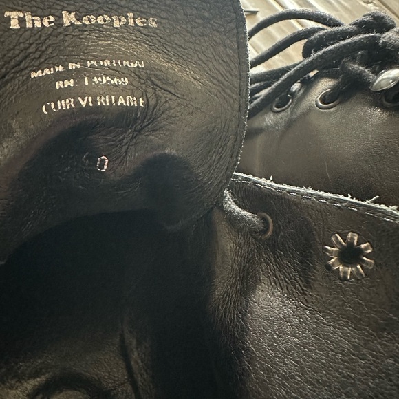 Kooples black leather boots lace up zip up sz 40 - Picture 9 of 9